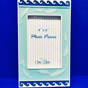 NEW… Nautical Theme Picture Frame ~ Dolphin and Waves, 4”x6” Size, Cape Shore